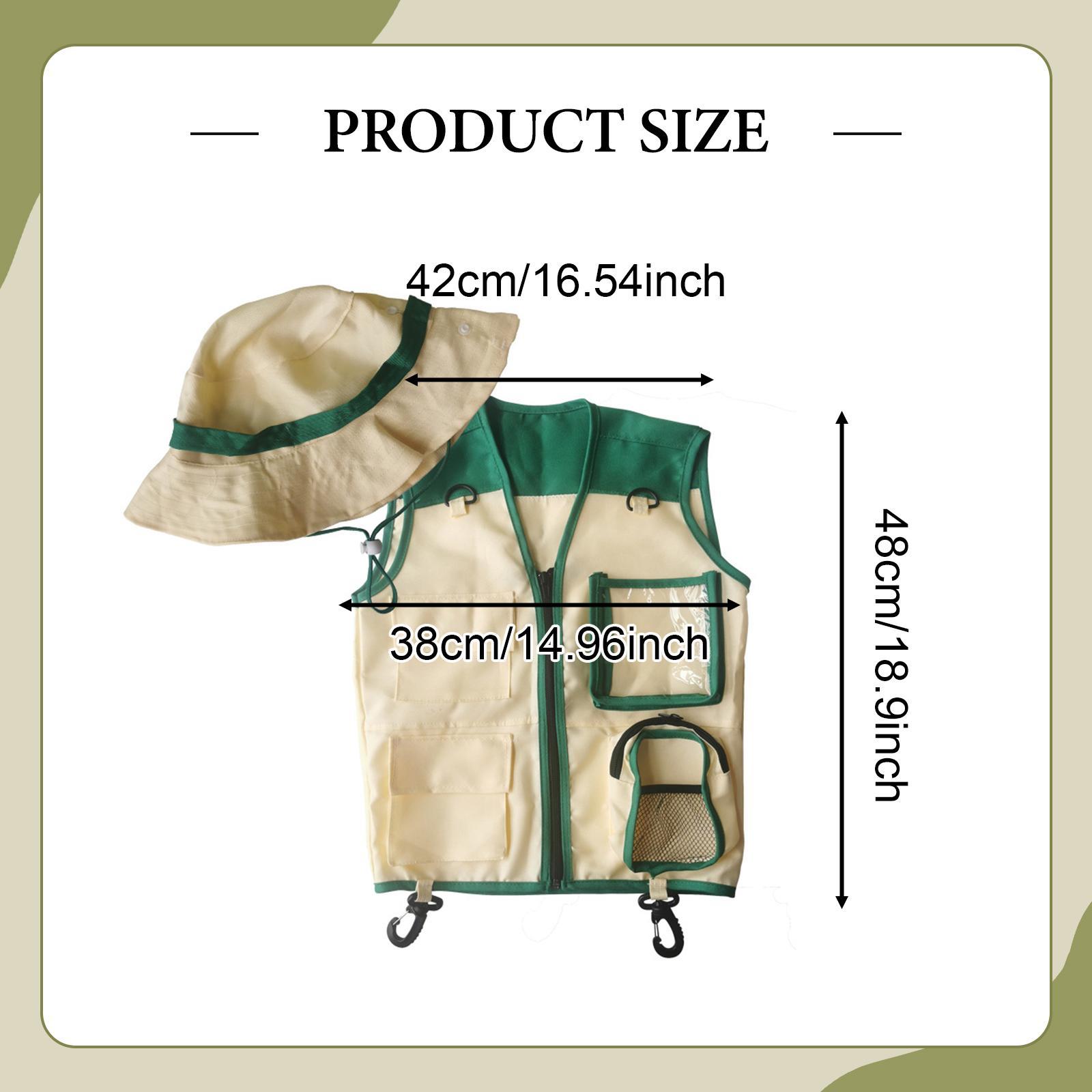 Outdoor Adventure Kit For Kids - Kids Explorer Vest and Hat Pretend
